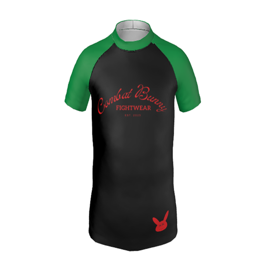 Youth's Green Ranked Rash Guard Short Sleeve