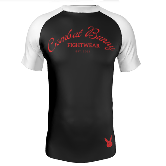 Men's White Ranked Rash Guard Short Sleeve