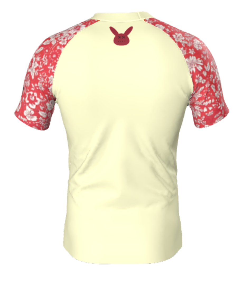 Men's Flowered Rash Guard Short Sleeve