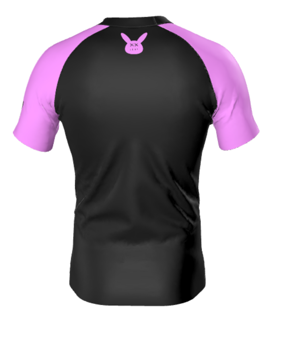 Men's Lavender and Black Rash Guard Short Sleeve