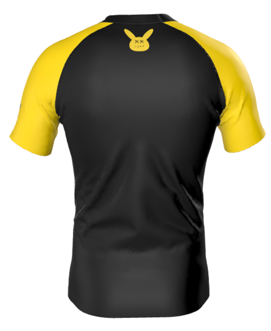 Men's Yellow and Black Rash Guard Short Sleeve