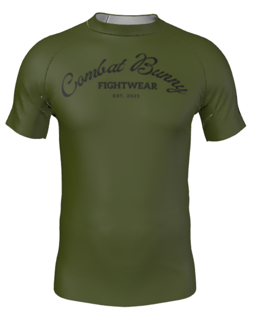 Men's Army Green Rash Guard Short Sleeve