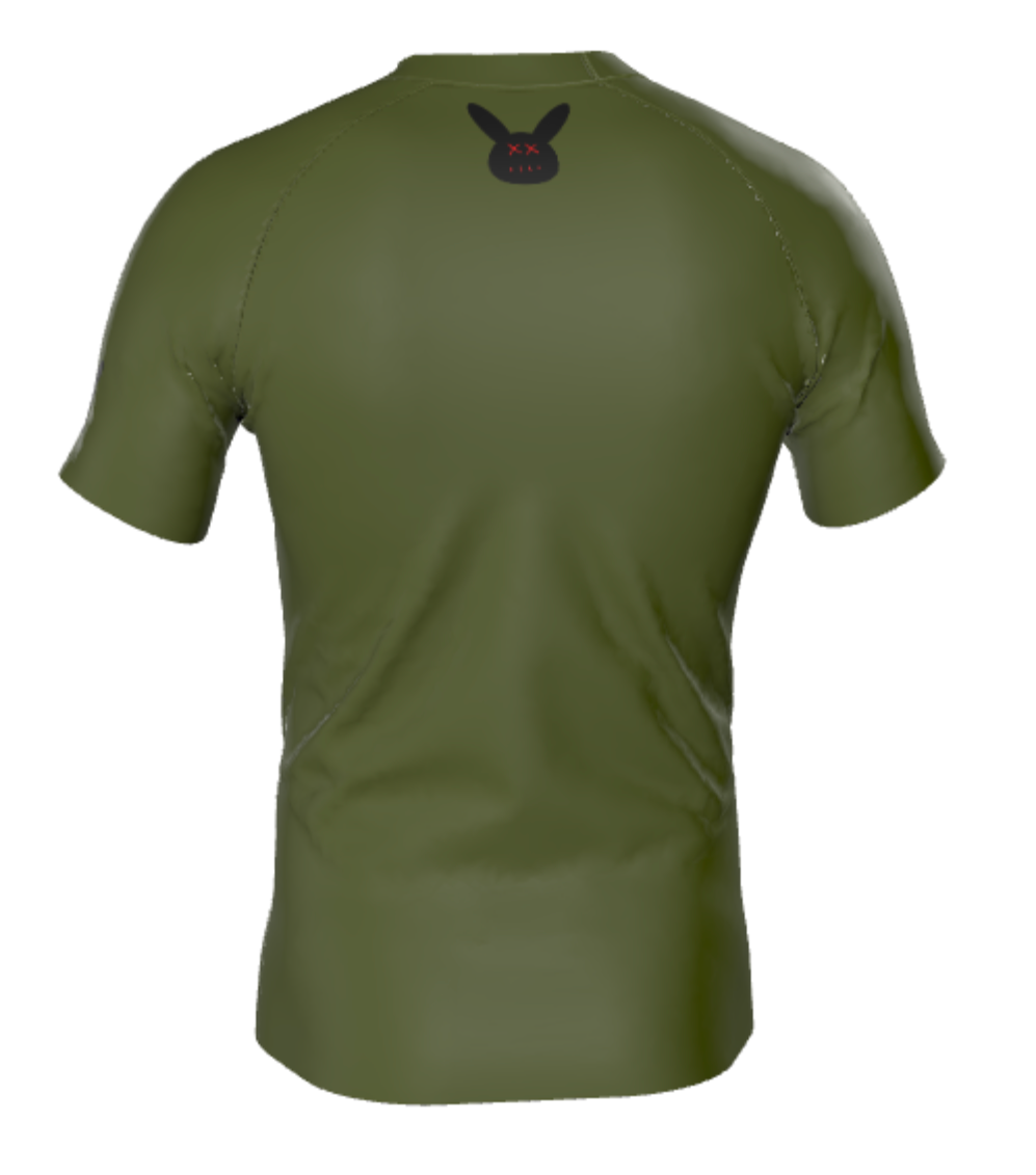 Men's Army Green Rash Guard Short Sleeve