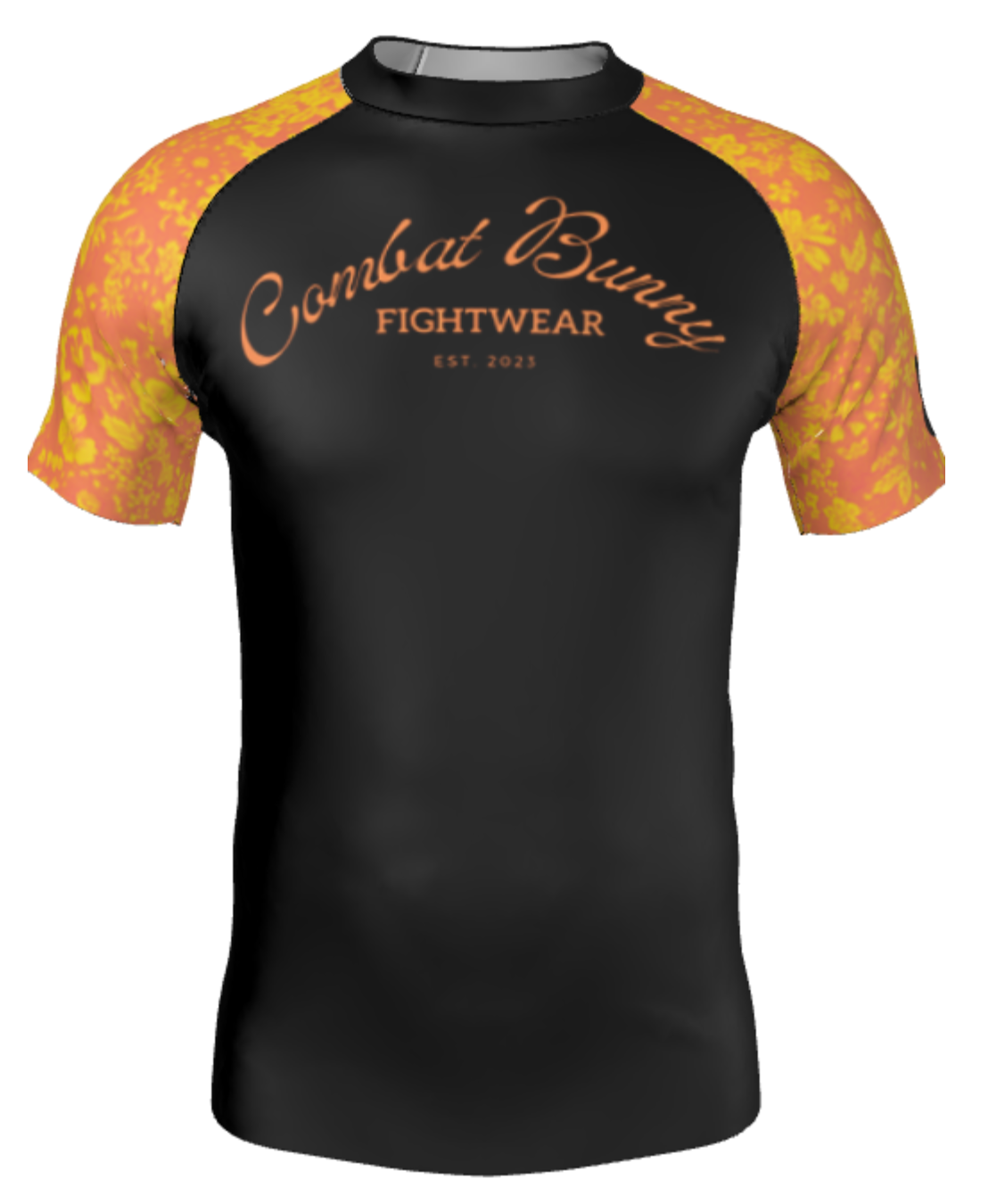 Men's Flowered Rash Guard Short Sleeve