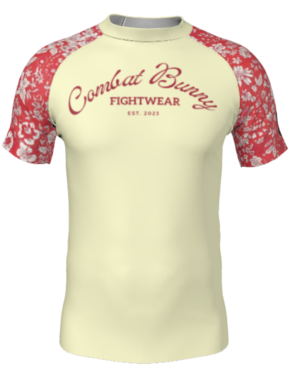 Men's Flowered Rash Guard Short Sleeve