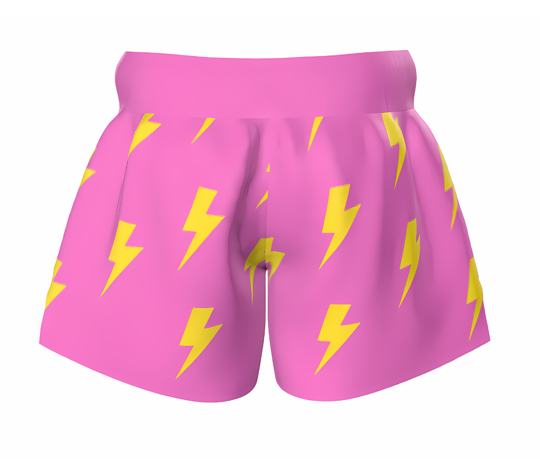 Unisex Pink Lightning Muay Thai Shorts