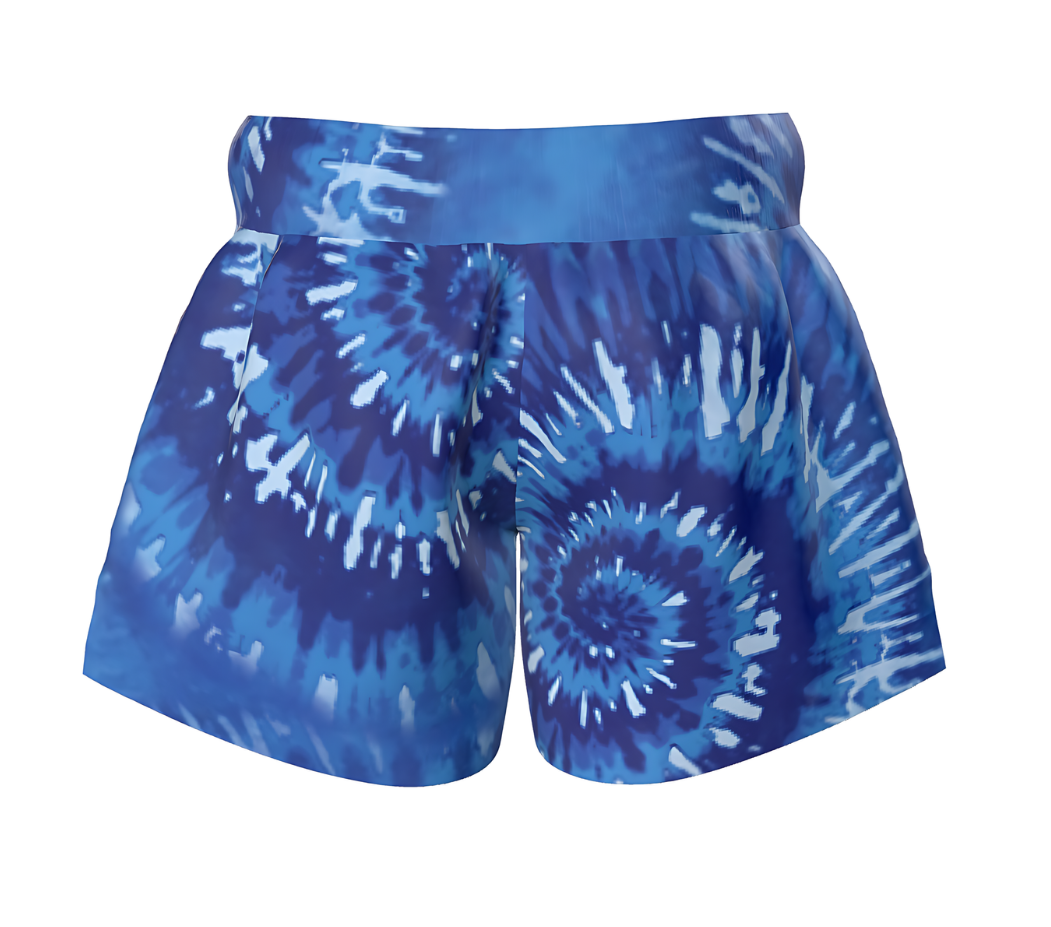 Unisex Blue Tie Dye Muay Thai Shorts