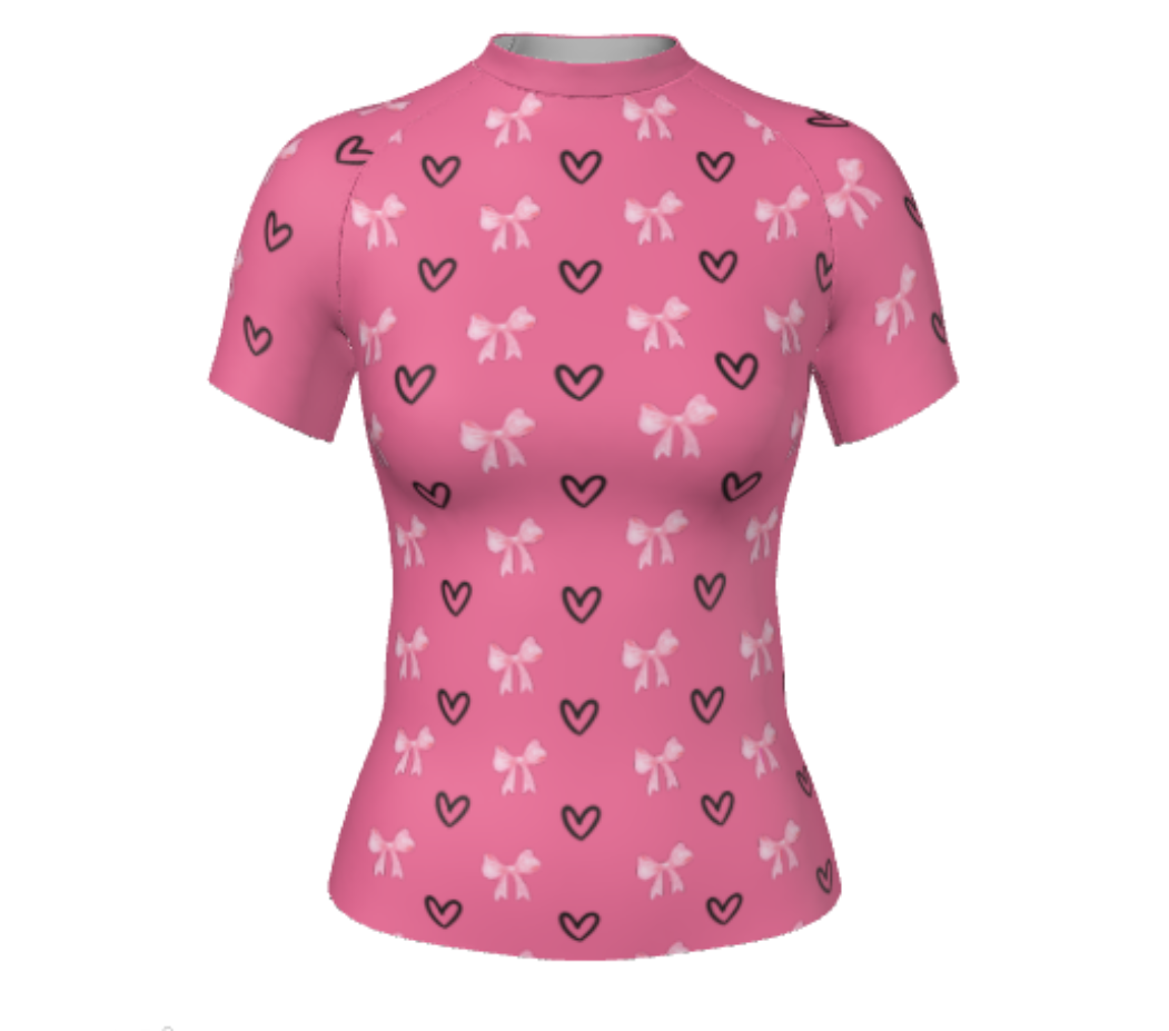 Women's Cute Coquette Rash Guard Short Sleeve