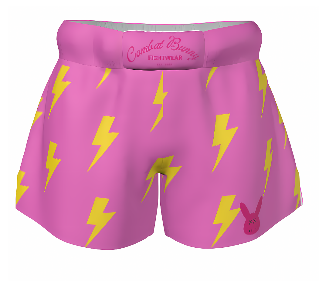 Unisex Pink Lightning Muay Thai Shorts