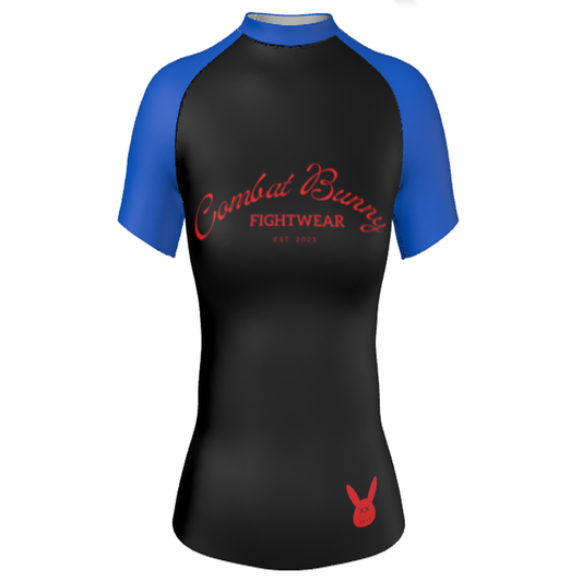 Women's Blue Ranked Rash Guard Short Sleeve