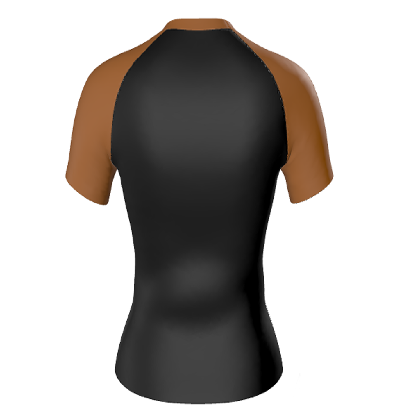 Women's Brown Ranked Rash Guard Short Sleeve