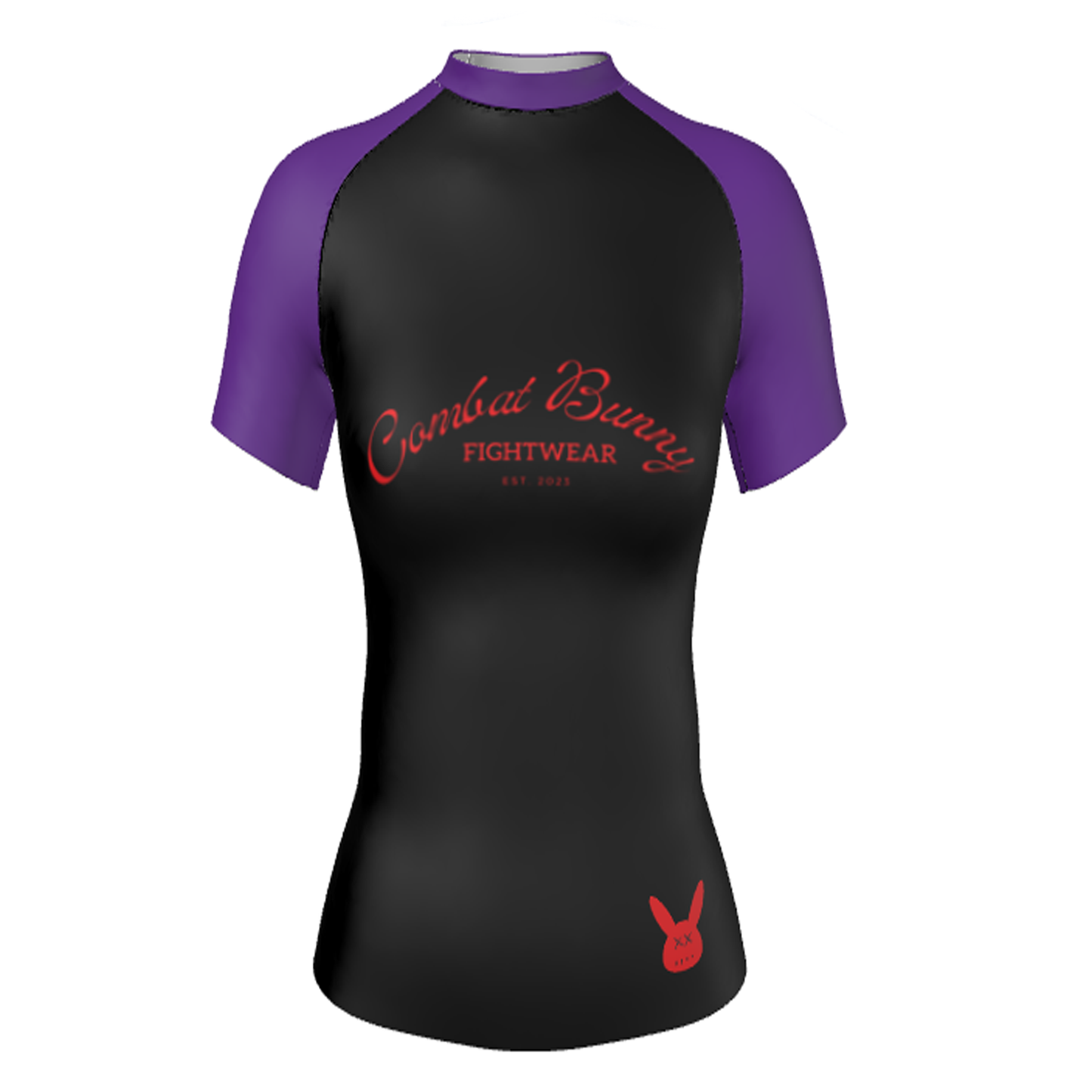 Women's Purple Ranked Rash Guard Short Sleeve