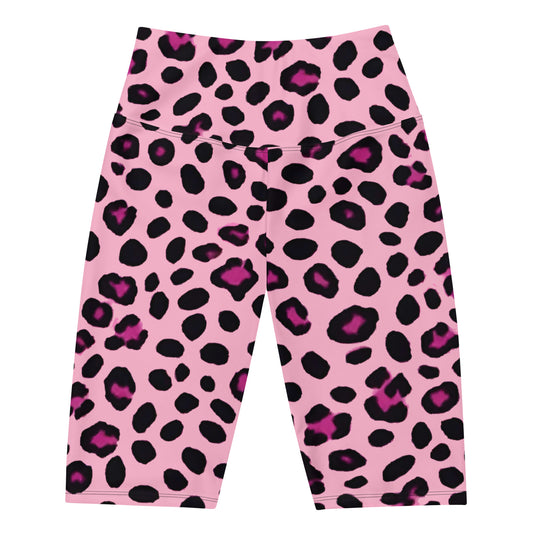 Women's Pink Leopard Biker Shorts