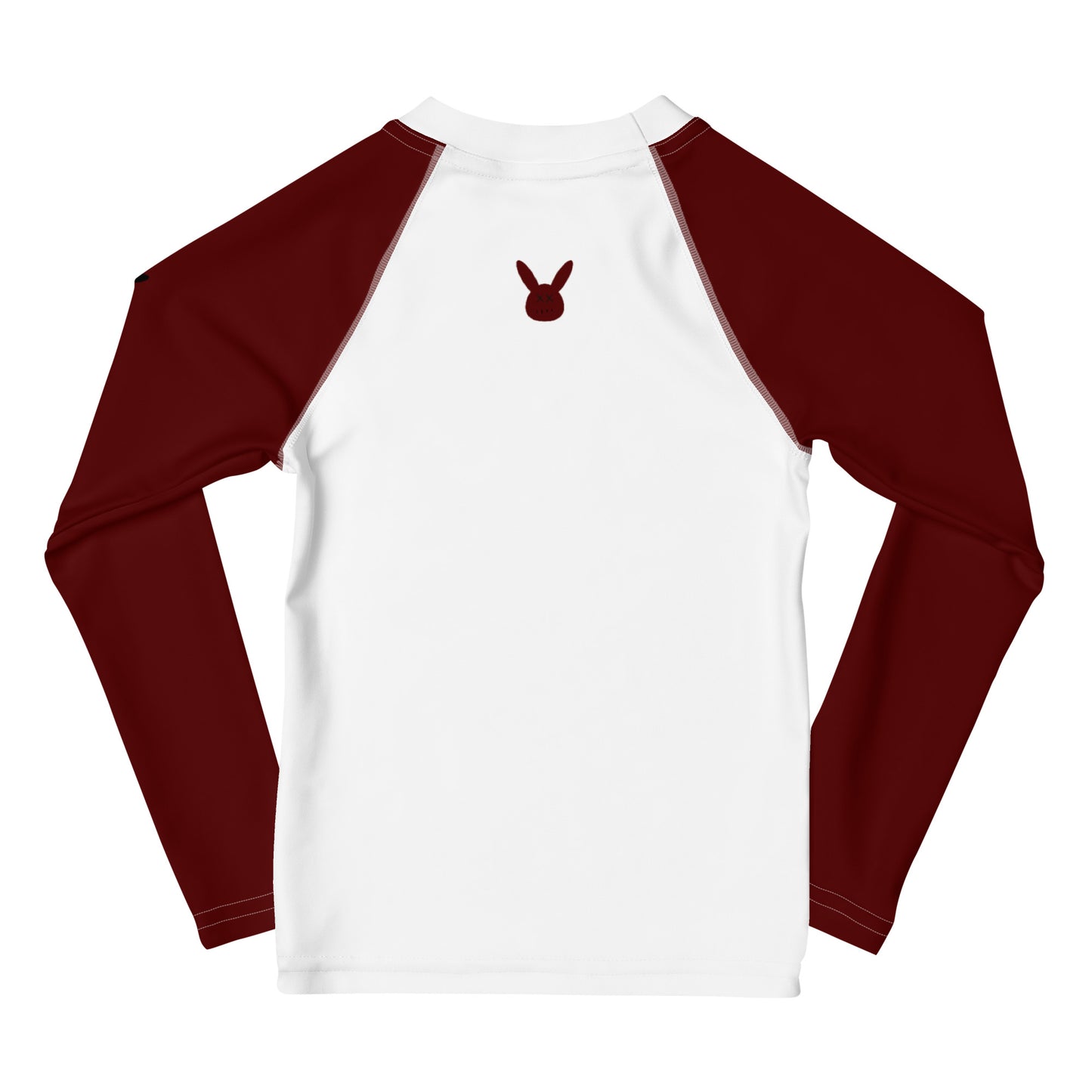 Little Kids Maroon and White Long Sleeve Rash Guard