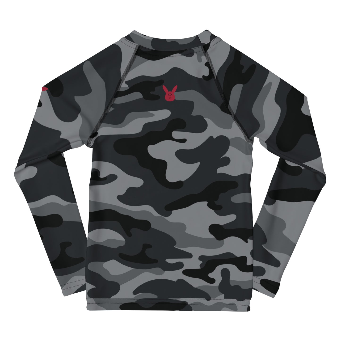 Kids Black Camo Long Sleeve Rash Guard