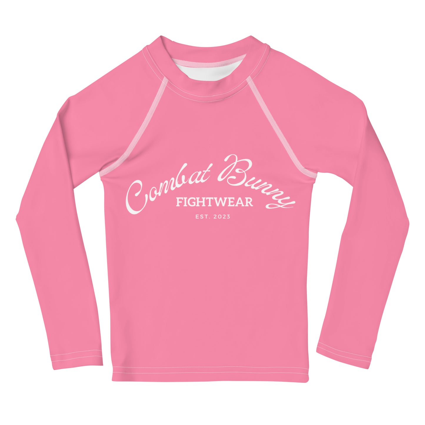 Kids Basic Pink Long Sleeve Rash Guard