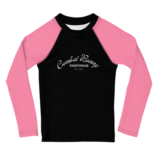 Kids Pink Ranked Long Sleeve Rash Guard