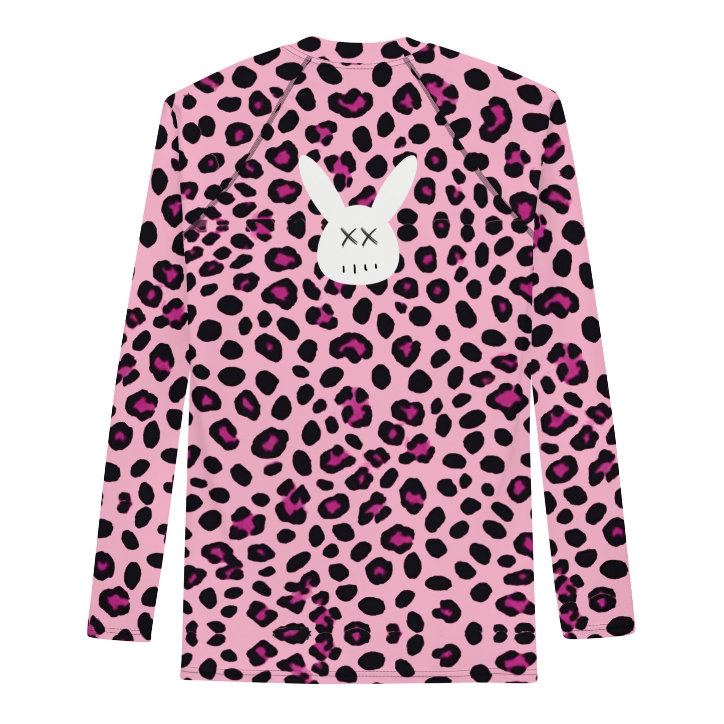 Men's Pink Leopard Print Long Sleeve Rash Guard