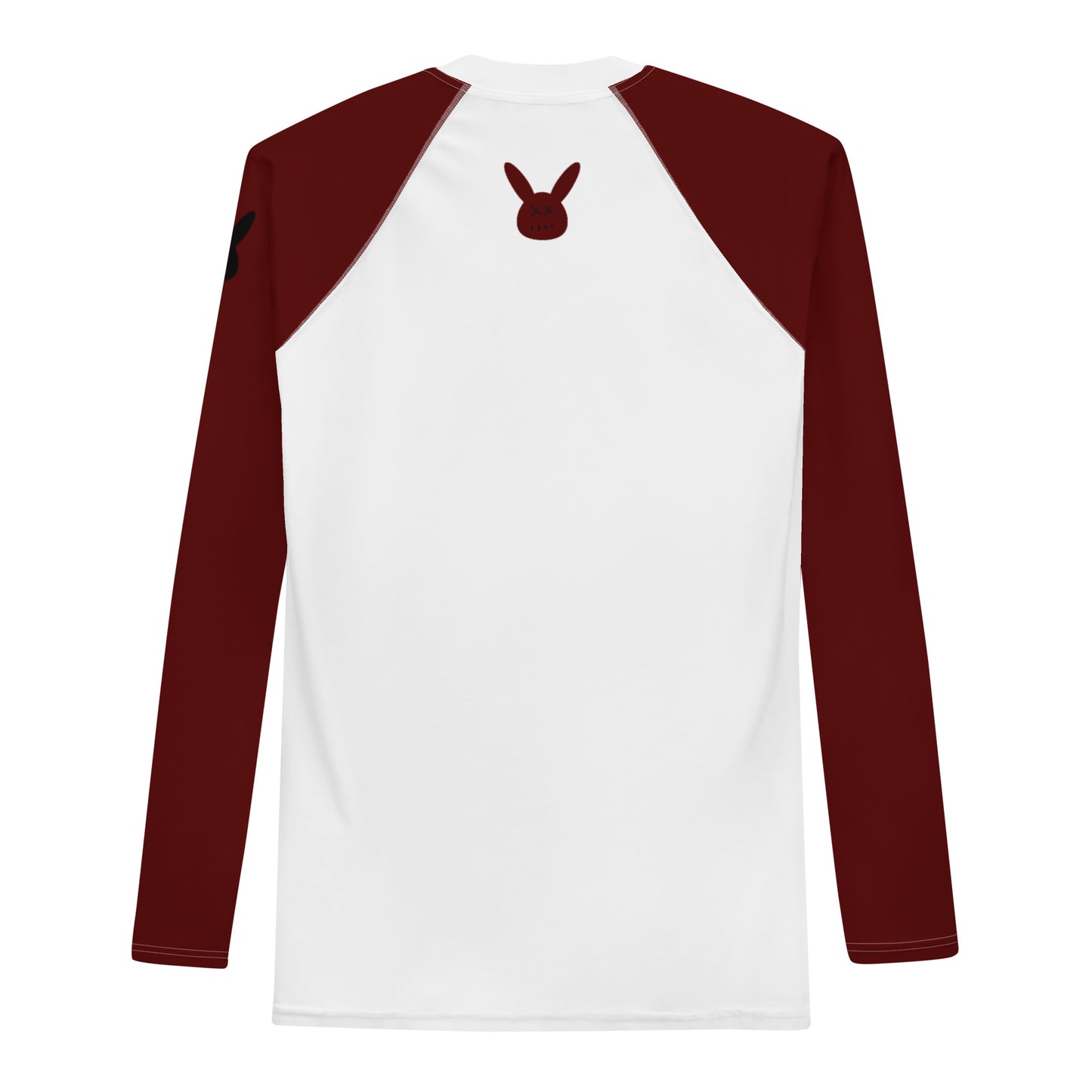 Men's Maroon and White Long Sleeve Rash Guard