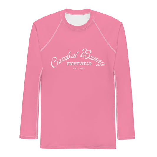 Men's Basic Pink Long Sleeve Rash Guard