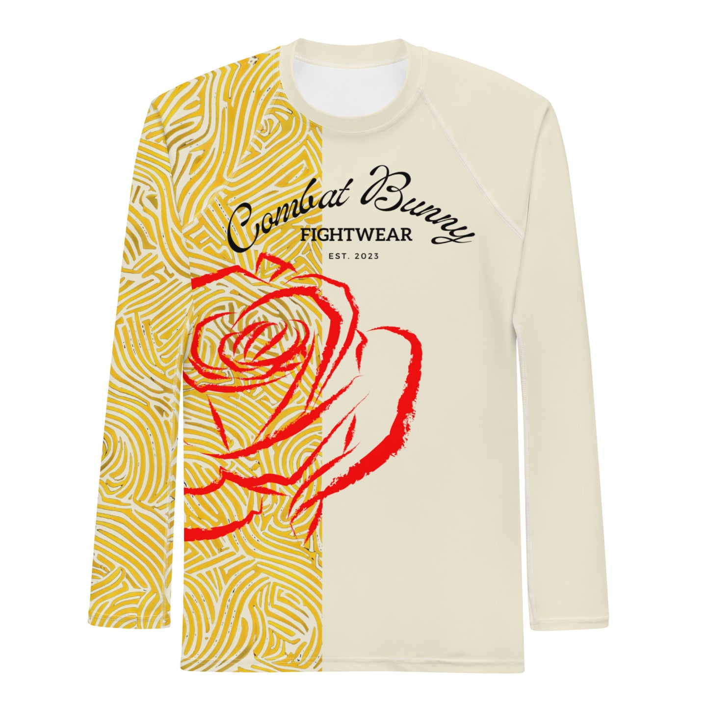 Men's Yellow Rose Long Sleeve Rash Guard