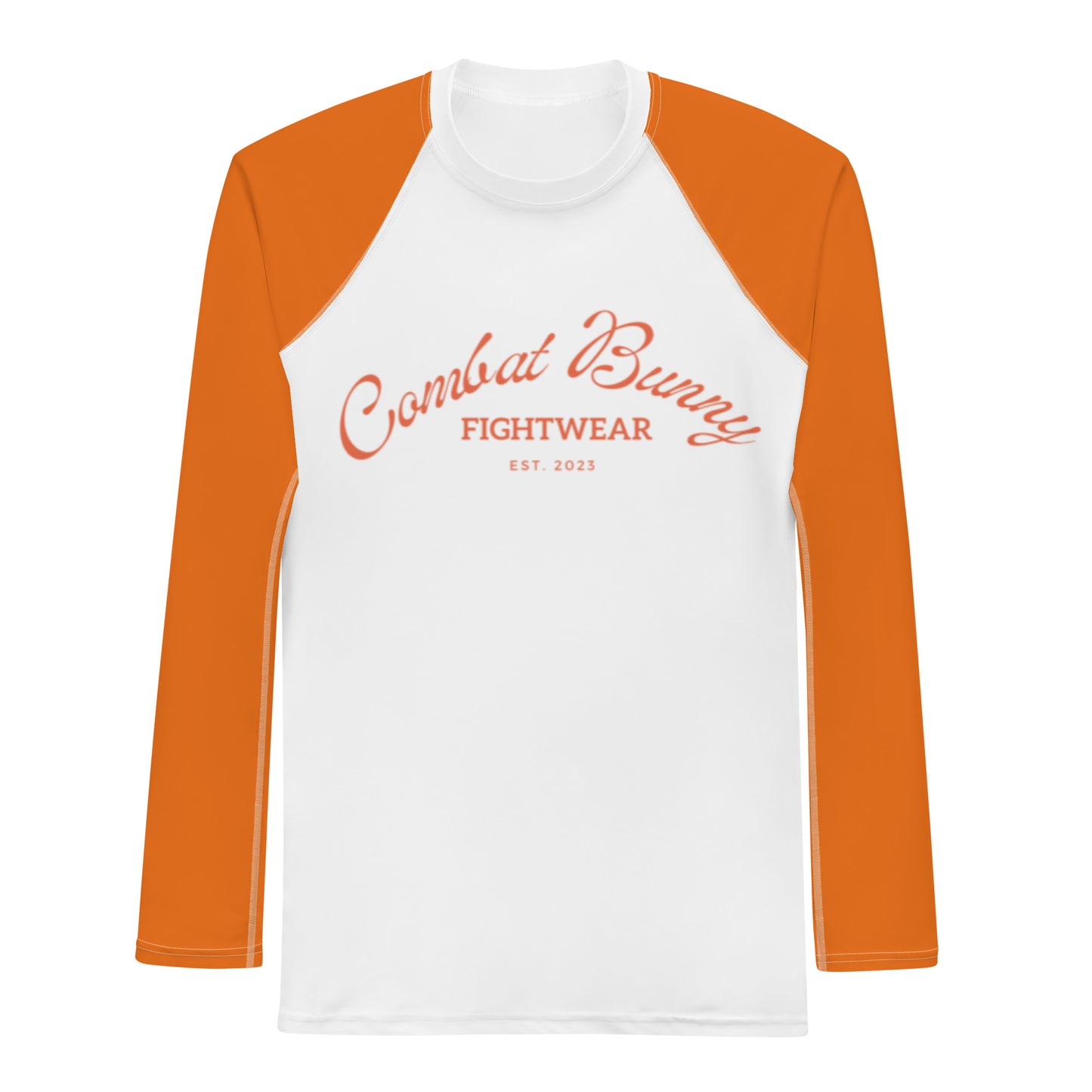 Men's Burnt Orange and White Long Sleeve Rash Guard