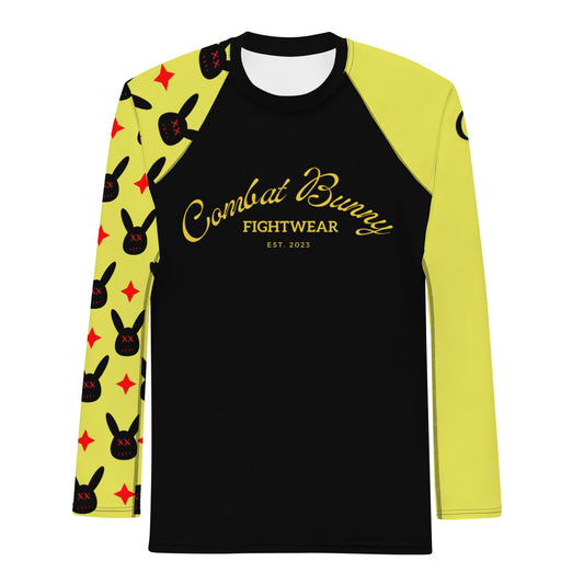 Men's Yellow with Bunnies Long Sleeve Rash Guard