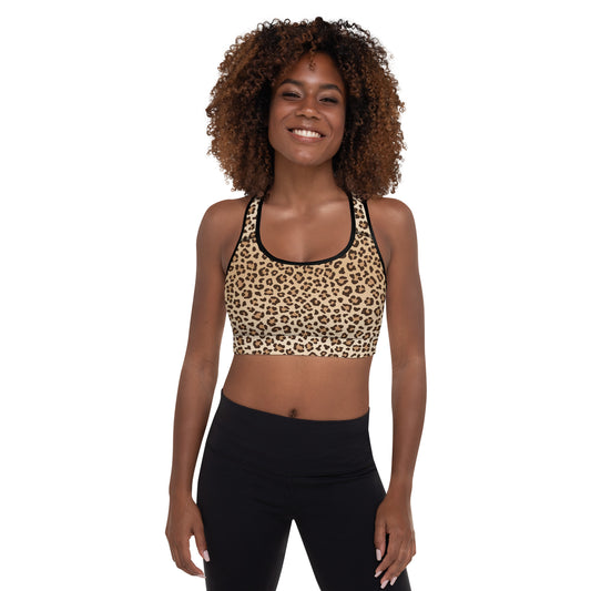 Leopard Print Padded Sports Bra