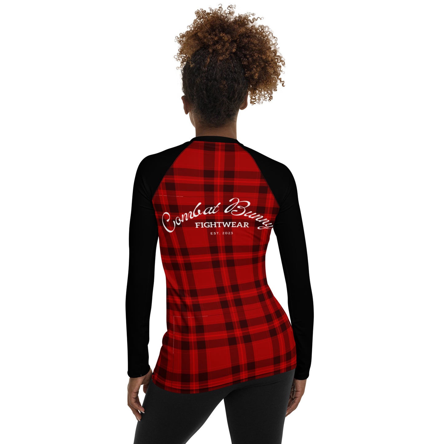 Women's Red Plaid Bunny Rash Guard