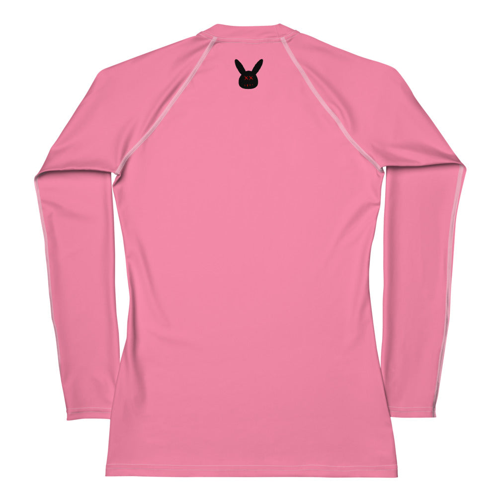 Women's Basic Pink Long Sleeve Rash Guard