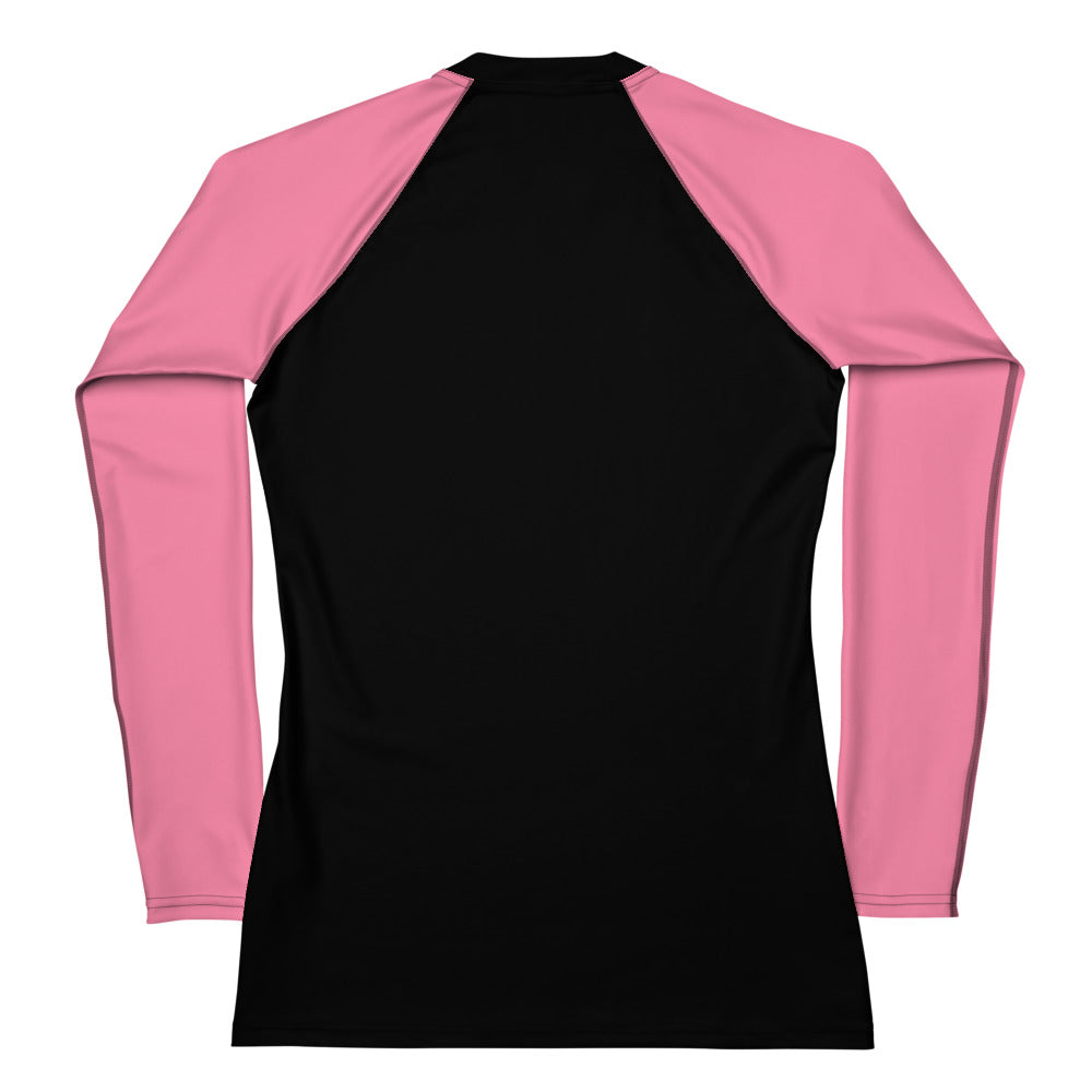 Women's Pink Ranked Long Sleeve Rash Guard