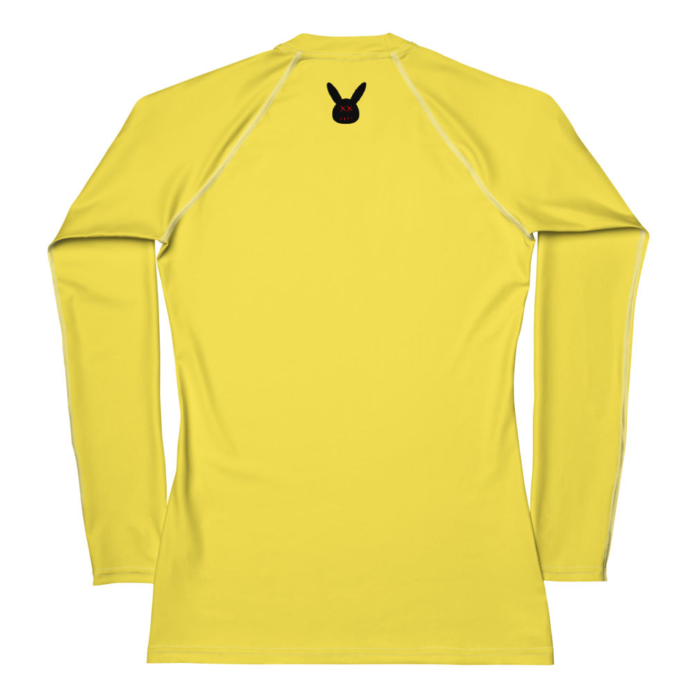 Women's Basic Yellow Long Sleeve Rash Guard