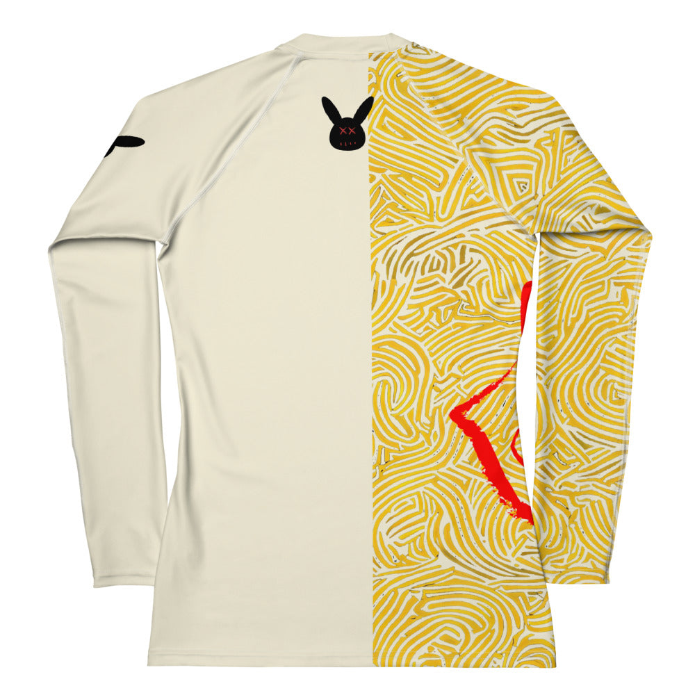 Women's Yellow Rose Long Sleeve Rash Guard