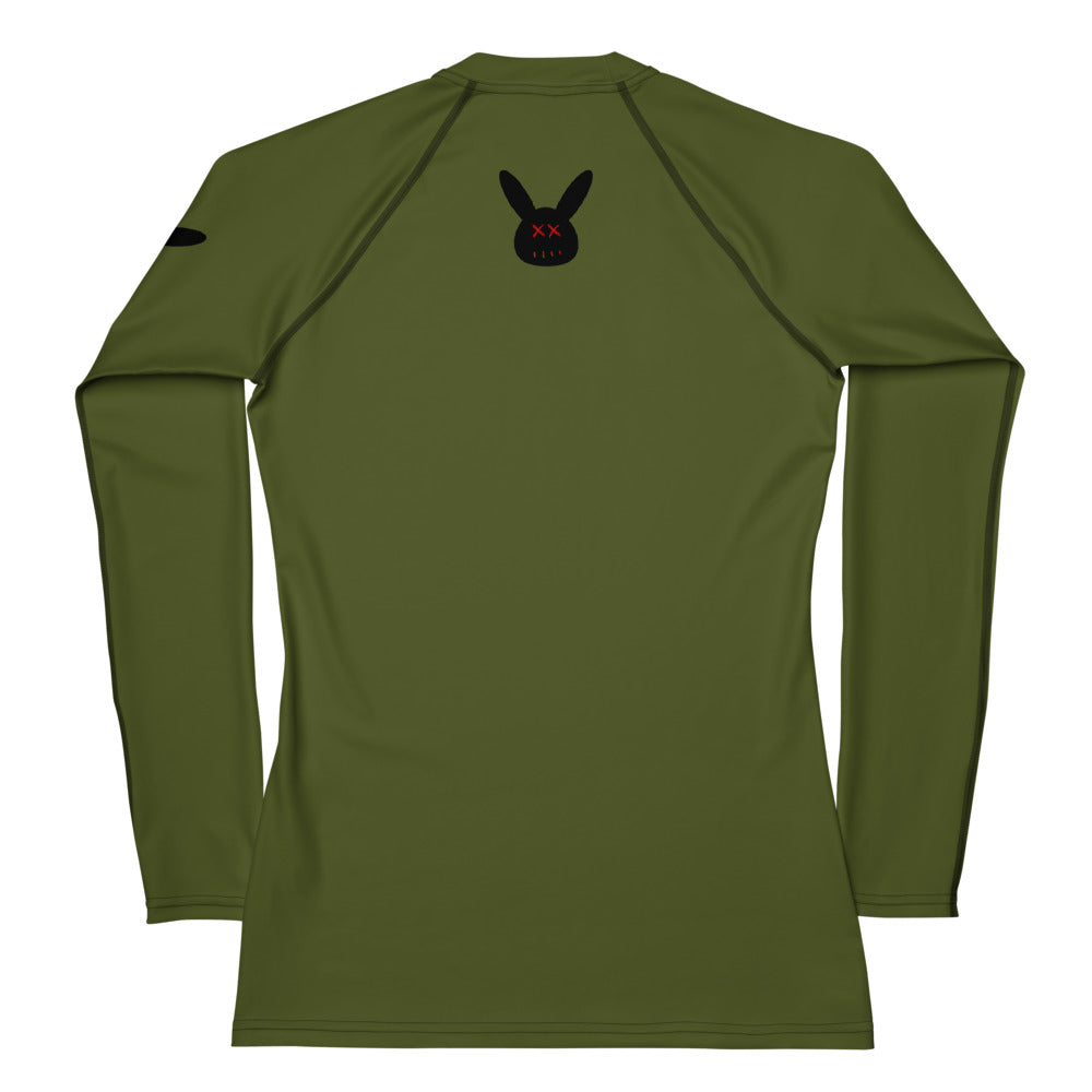 Women's Combat Green Long Sleeve Rash Guard