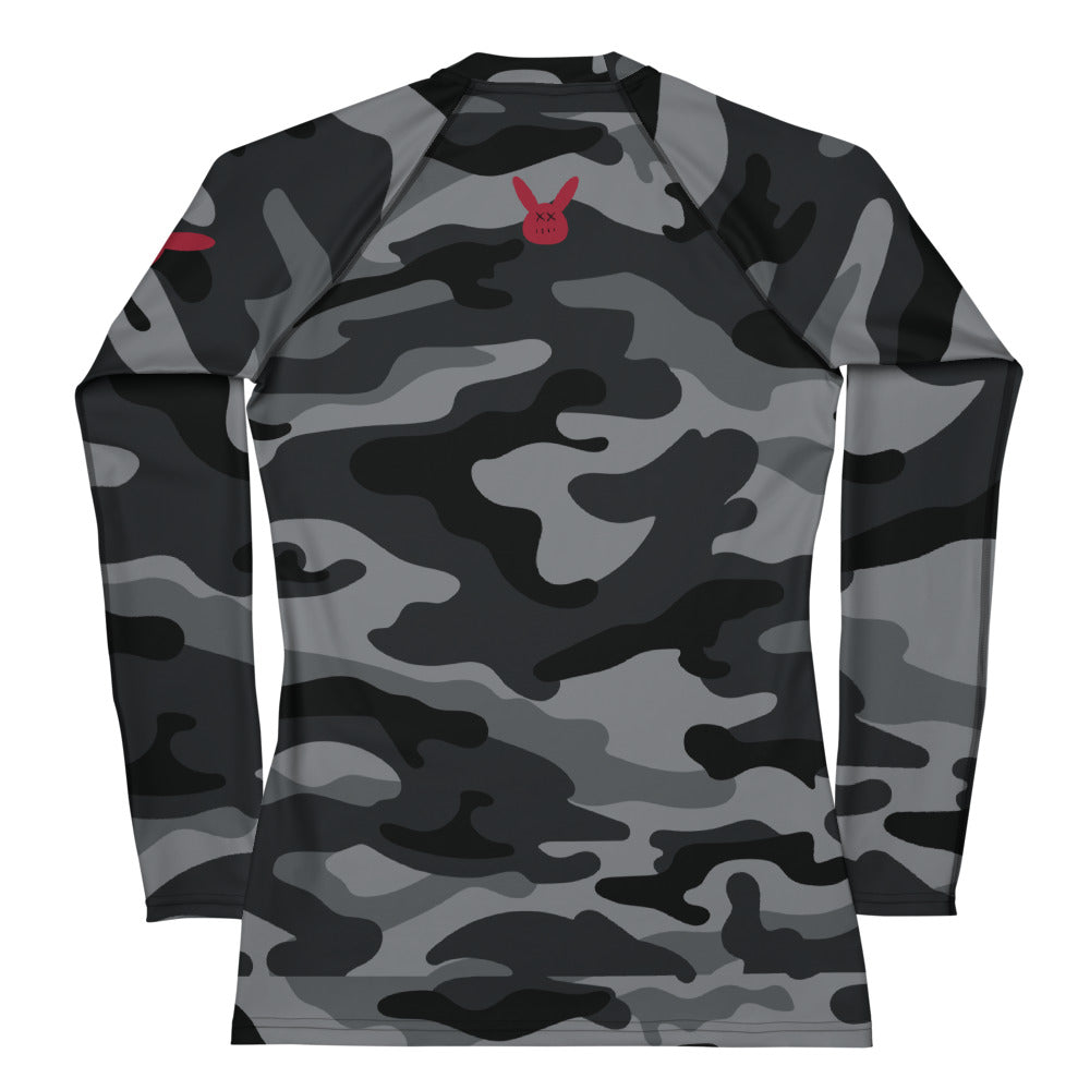 Women's Black Camo Long Sleeve Rash Guard