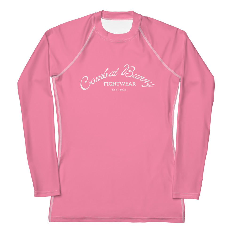 Women's Basic Pink Long Sleeve Rash Guard