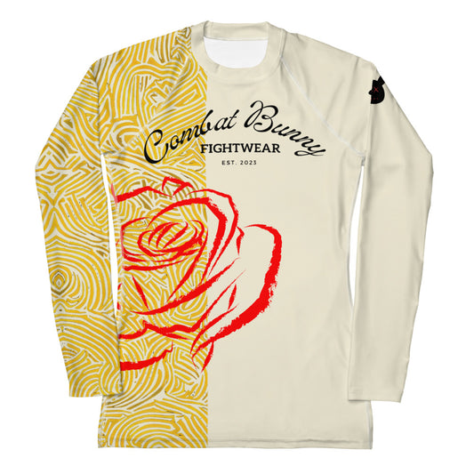 Women's Yellow Rose Long Sleeve Rash Guard