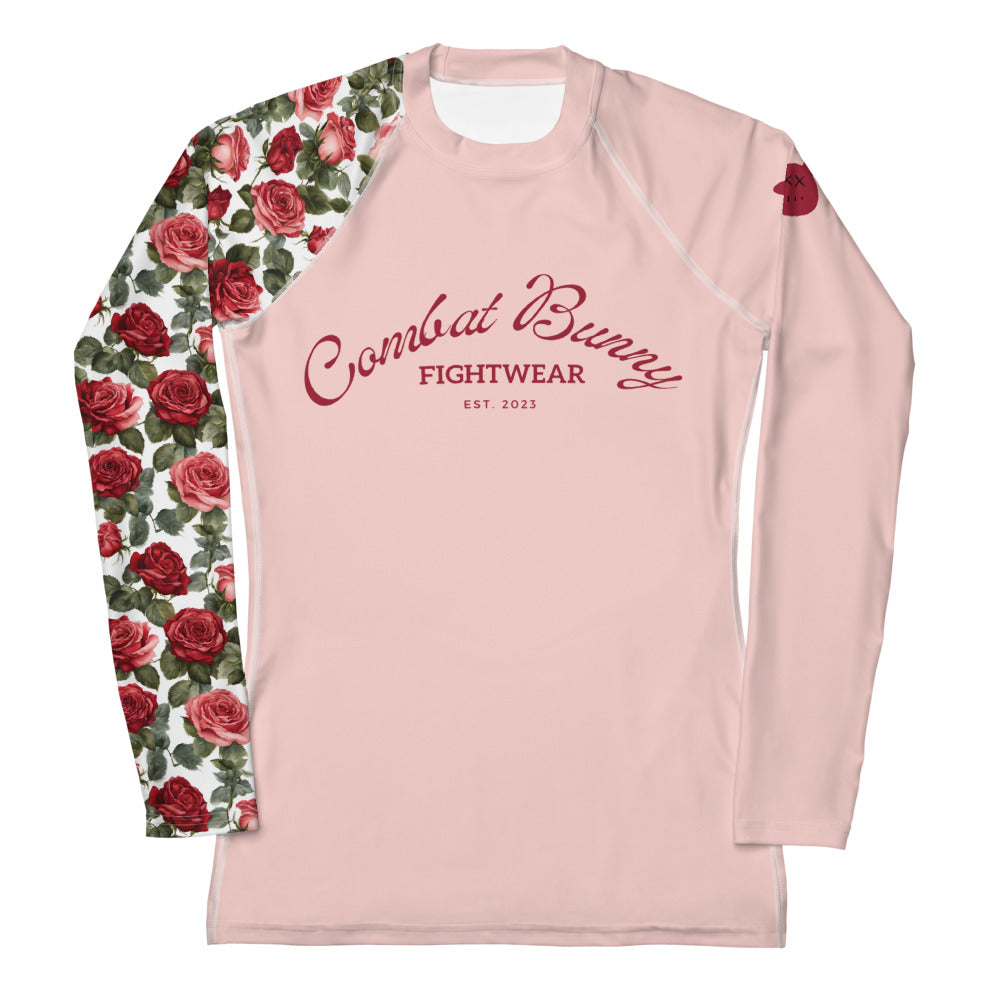 Women's Red Rose Long Sleeve Rash Guard