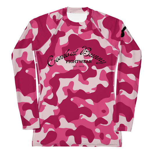 Women's Pink Camo Long Sleeve Rash Guard