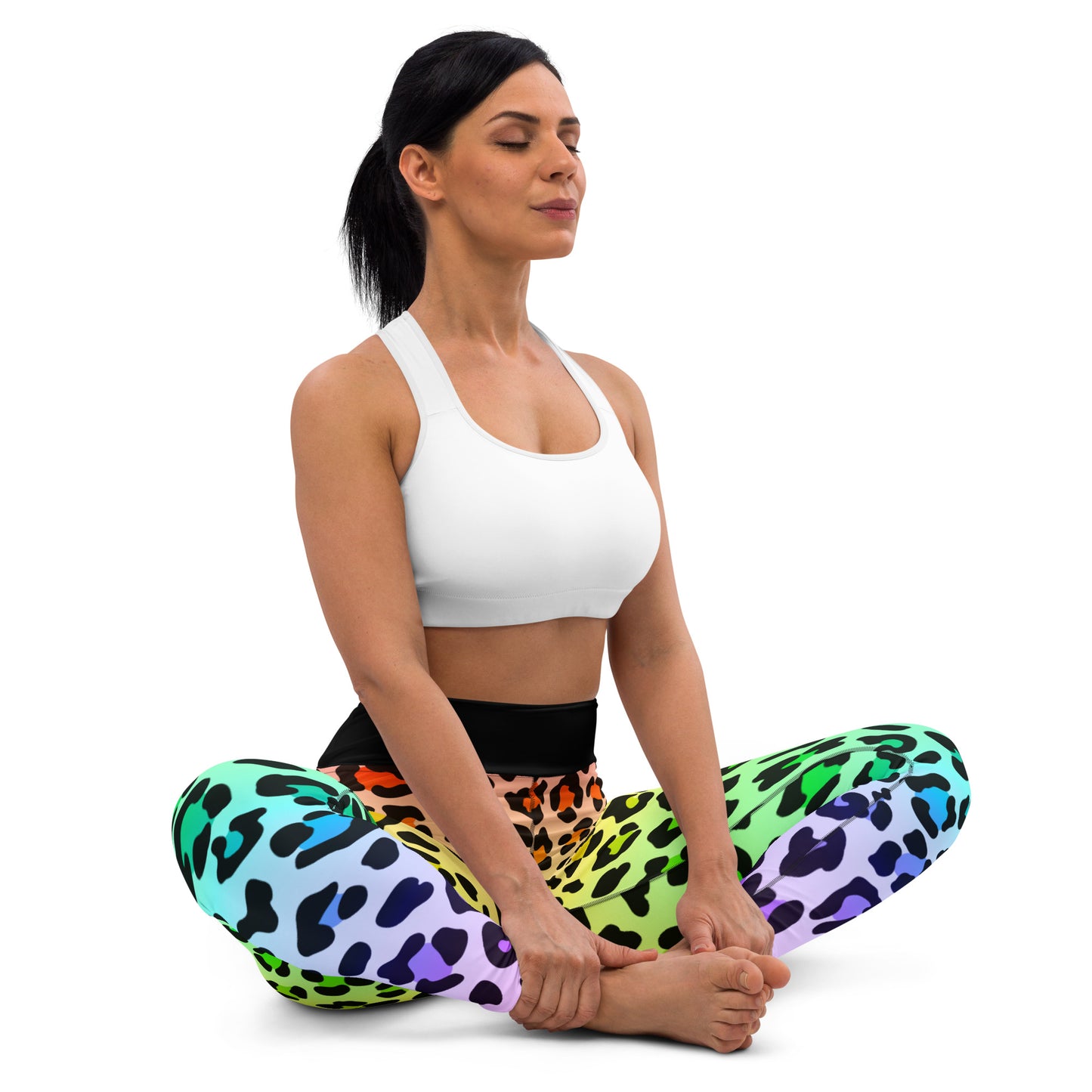 Womens Rainbow Leopard Leggings