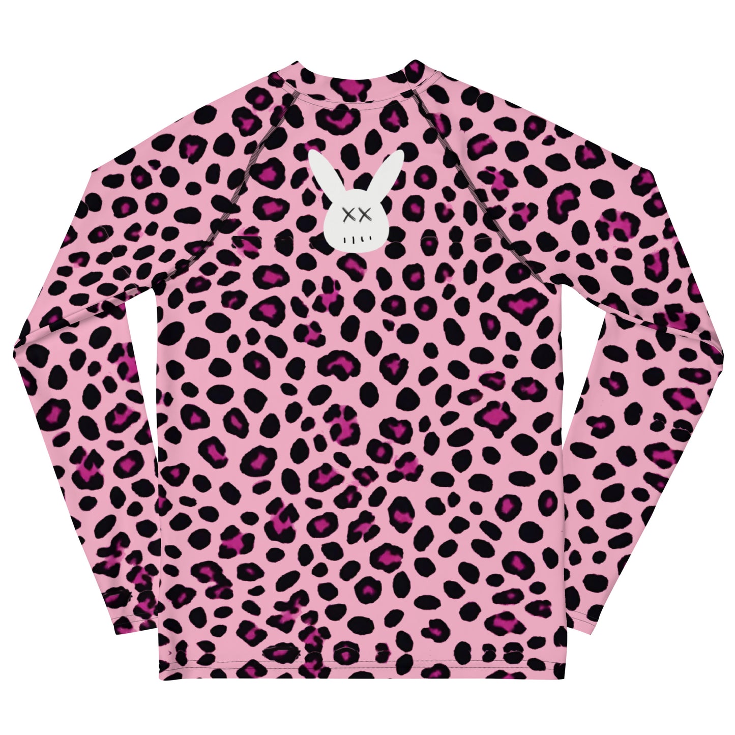 Youth Pink Leopard Print Long Sleeve Rash Guard