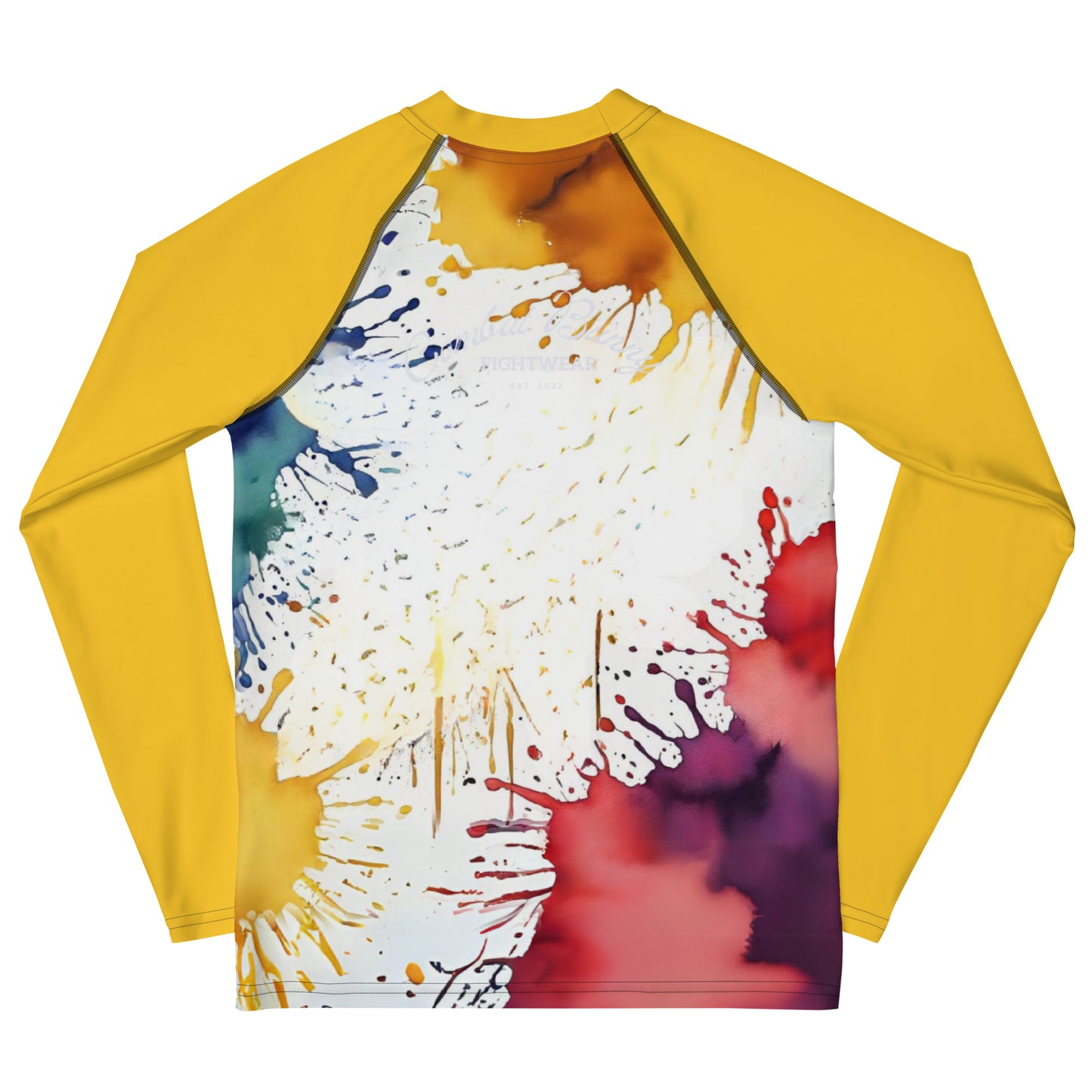 Youth Water Color Splash Bee Long Sleeve Rash Guard