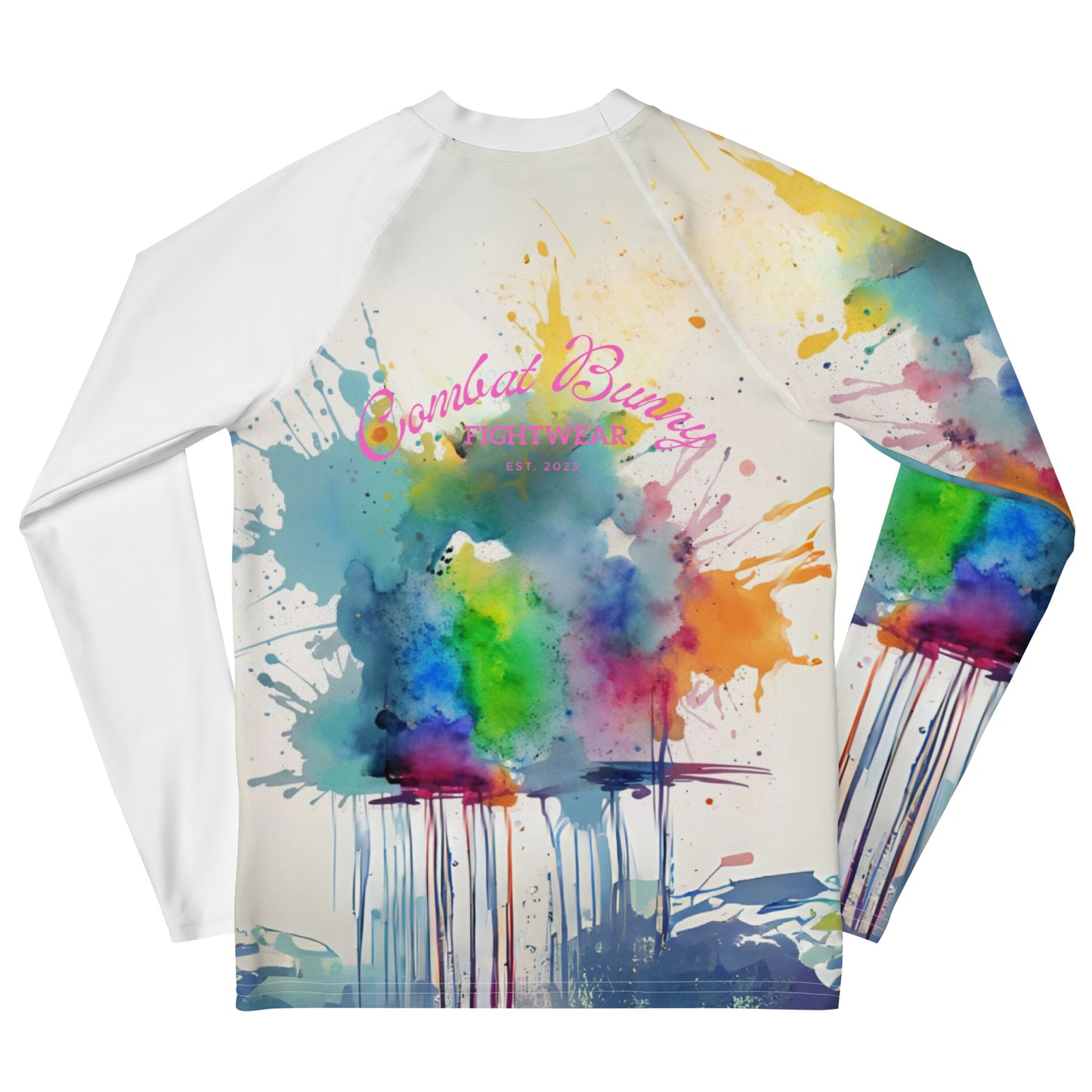 Youth Water Color Splash Bunny Long Sleeve Rash Guard