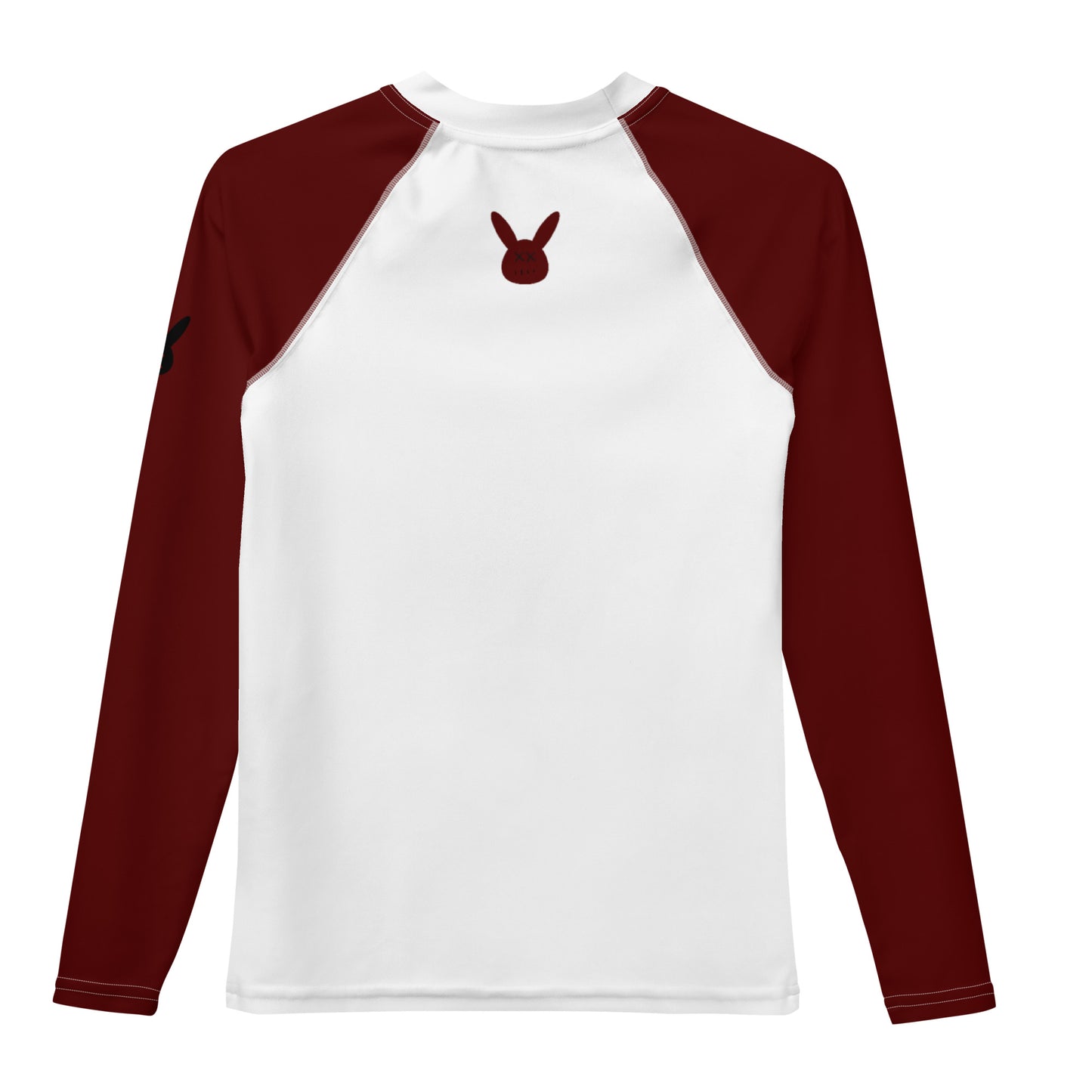 Youth Maroon and White Long Sleeve Rash Guard