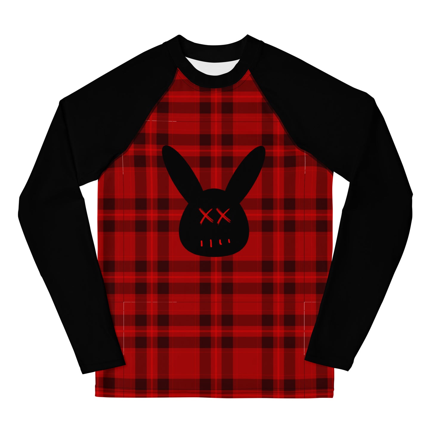 Youth Plaid Long Sleeve Rash Guard