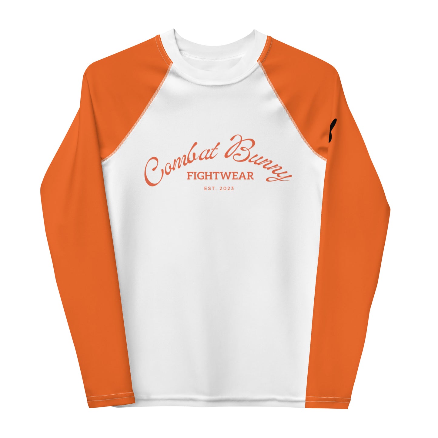 Youth Orange and White Long Sleeve Rash Guard