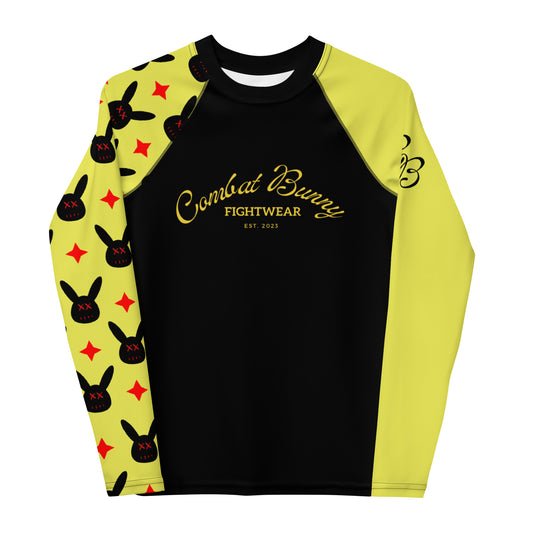 Youth Yellow with Bunnies Long Sleeve Rash Guard