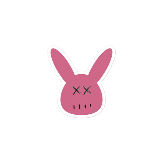 Bubble-free Pink Combat Bunny stickers