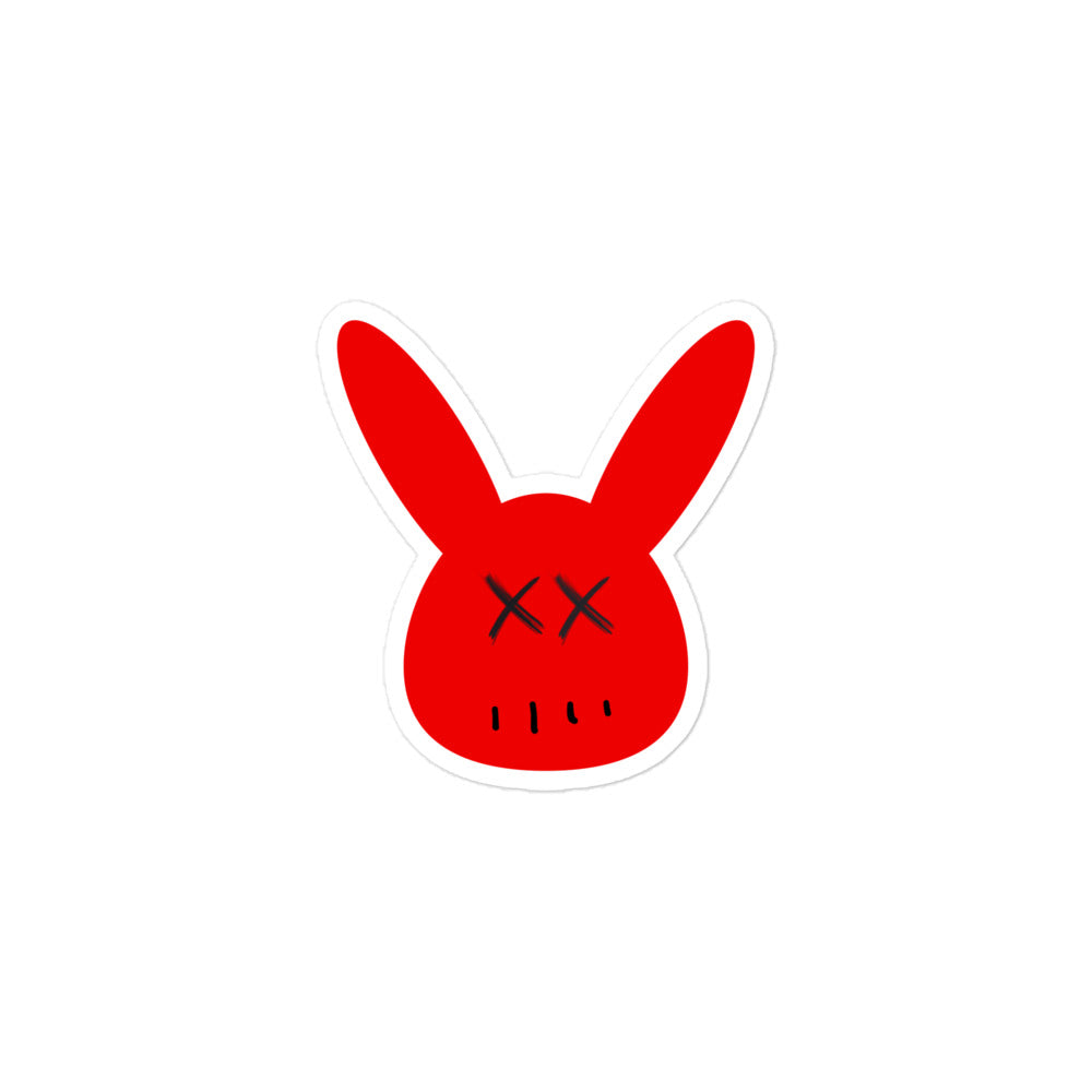 Bubble-free Red Combat Bunny stickers