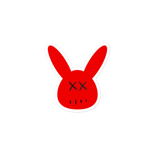 Bubble-free Red Combat Bunny stickers